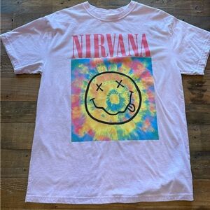 12 Pm By Mon Ami Pink Tie-Dye Nirvana Tee